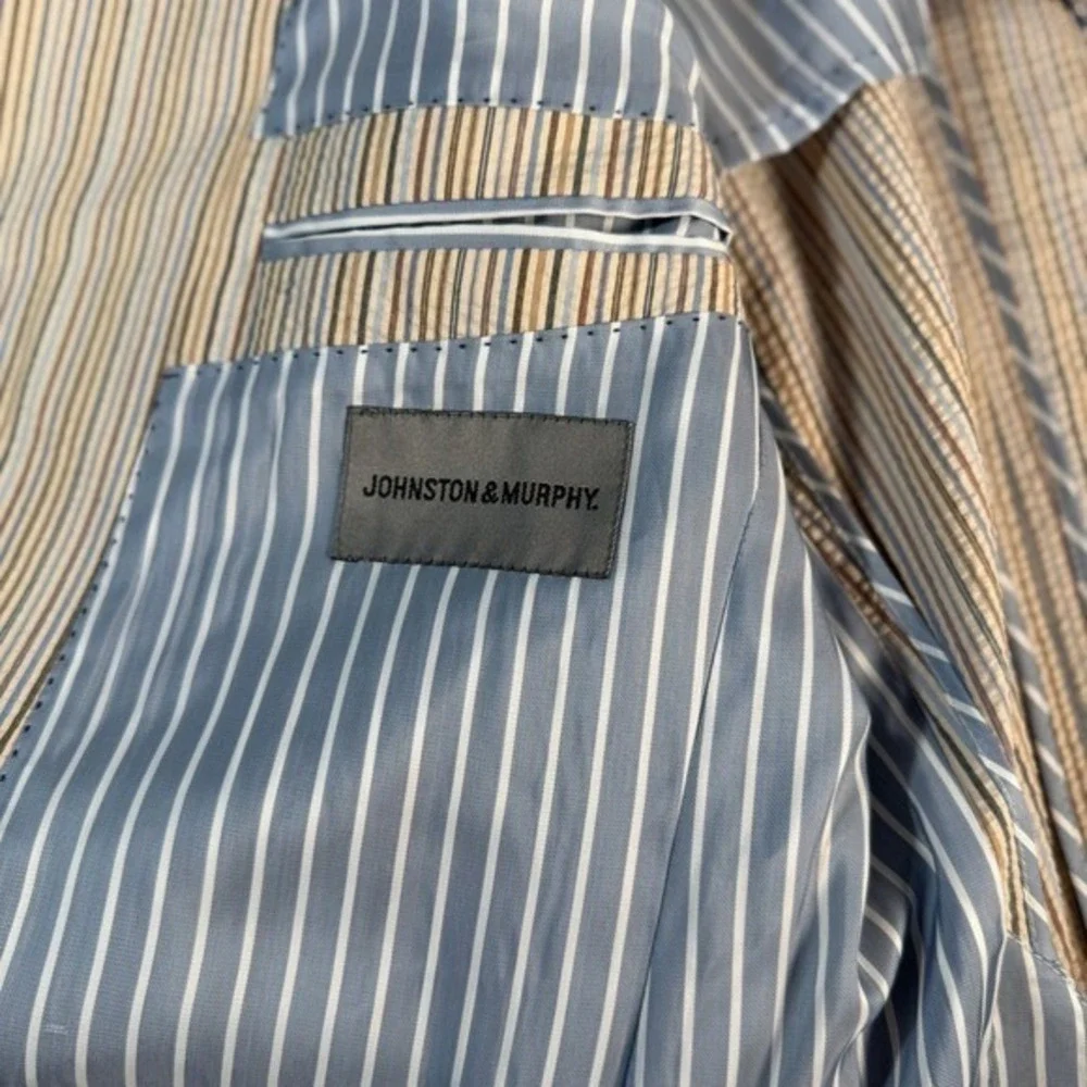 Johnston Murphy Mens Striped‎ Seersucker Blazer Jacket Size M